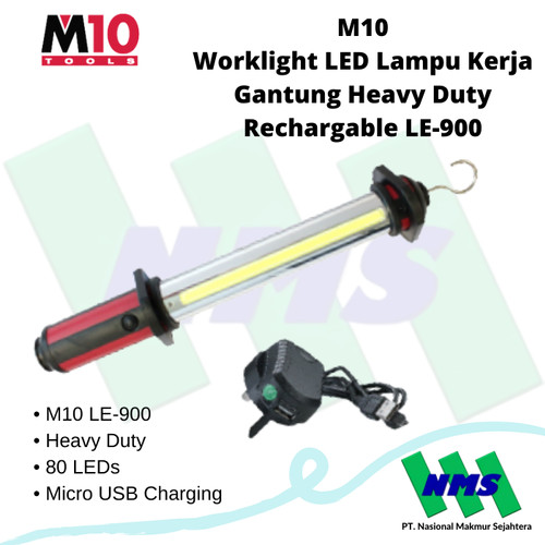 [EZM.1044266] Worklight LED Lampu Kerja Gantung Heavy Duty Rechargable M10 LE-900