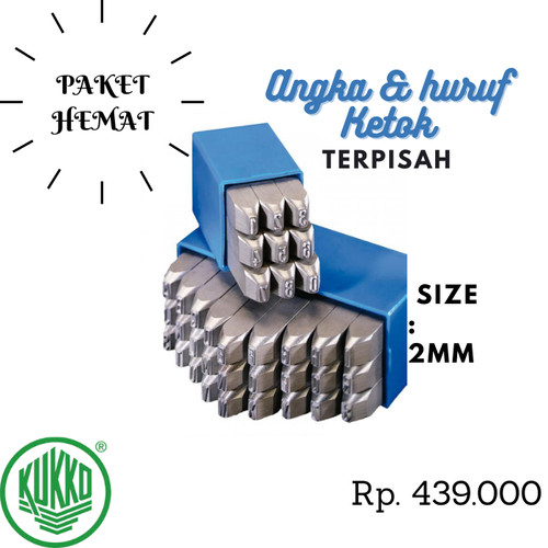 [EZM.1044287] PAKET HEMAT! ANGKA & HURUF KETOK 2mm (TERPISAH) KUKKO Tipe Standard