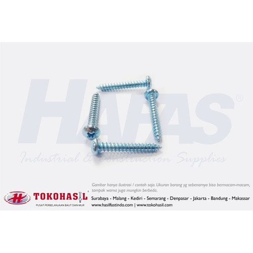 [EZR.2300012] Tapping Screw PH+ #8 x 1 1/4" (putih) | Sekrup - 1 BOX (1000 pcs)