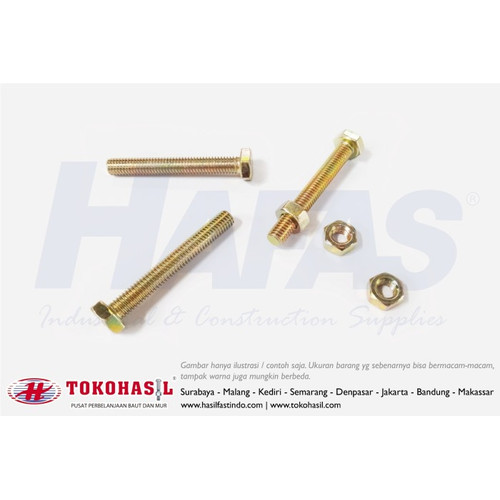 [EZR.2300020] Baut & Mur 4.6 kuning M10 x 30 - P1.25 - 1 BOX (200 pcs)