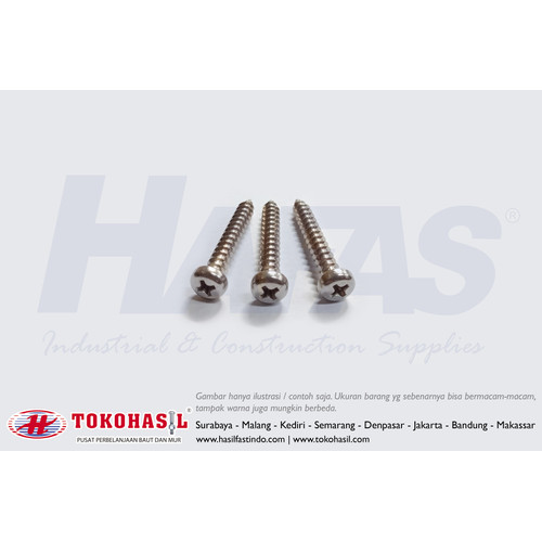 [EZR.2300031] Tapping Screw PH+ M3 x 20, stainless steel A2 | Sekrup - 1 BOX (3.000 pcs)