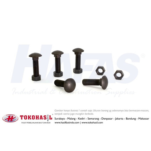 [EZR.2300050] Baut Mur CB 1/2 x 2 (Baut Payung 1/2x2, BN CB 1/2x2) - Half