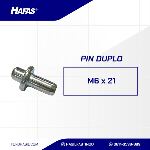 [EZR.2300055] Pin Duplo Screw M6 x 21 (putih) / Ambalan Rak Lemari