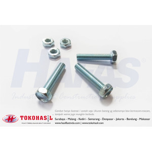 [EZR.2300092] Baut & Mur M4 x 12 - P0.70 (B/N Mili Putih)