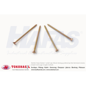 [EZR.2300163] Tapping Screw FH #6 x 5/8" (kuning) | Sekrup - 2000 pcs