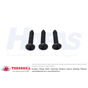 [EZR.2300229] Tapping Screw PH+ #4 x 1/2" (hitam) | Sekrup - 4000 pcs