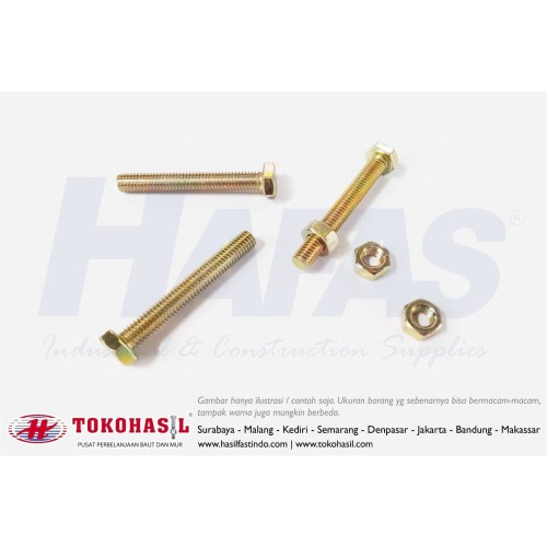 [EZR.2301815] Baut & Mur_ B/N M14x30, M14 x 30 - P1.50 MF (kuning)