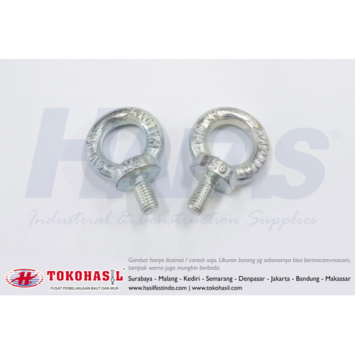[EZR.2302377] Eye Bolt M20, M 20 - P2.50 (putih) / Baut Mata