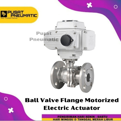 [EZM.9500002] Motorized Electric Actuator On Off Ball Valve SS Flange JIS 10k 2 1/2 Inch