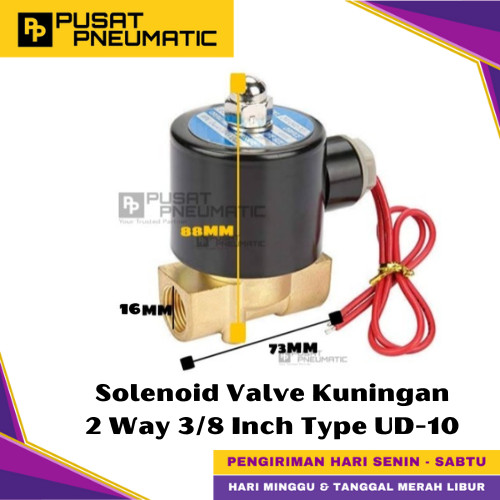 [EZM.9500031] UD-10 Solenoid Valve Kuningan 2W-040-10 Selenoid Valve Switch Brass 2 Way Input Drat 3/8" Inch Normal Close Type UD 10