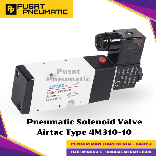 [EZM.9500037] 4M310-10 Pneumatic Solenoid Valve Namur Airtac 4M 310-10 Selenoid Valve Namur Actuator Switch Airtac 5/2 Way Single Coil Input Drat 3/8" Inch Type 4M 310 10