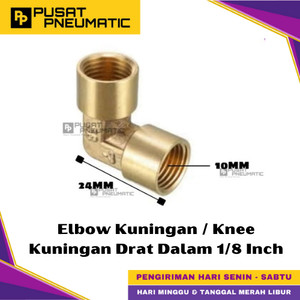[EZM.9500160] 1/8" Female Thread Elbow Fitting Connector Knee Brass Nipple Elbow Drat Dalam Kuningan Size 1/8 x 1/8 Inch