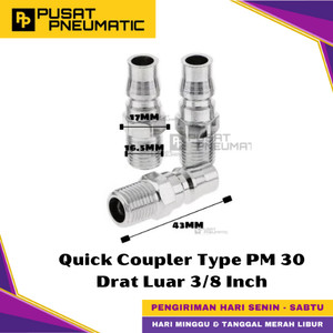[EZM.9500184] PM 30 Air Quick Release Joint Coupling Coupler Male Connector Compressor Drat Male 3/8" Inch Type PM30