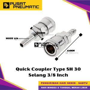 [EZM.9500186] SH 30 Air Quick Release Joint Coupling Coupler Female Connector Air Hose Compressor 3/8" Inch Type SH30