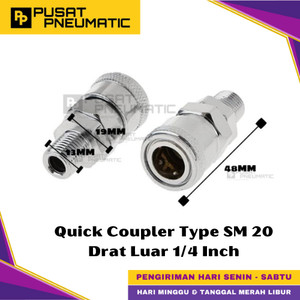 [EZM.9500187] SM 20 Air Quick Release Joint Coupling Coupler Female Connector Compressor Drat Male 1/4" Inch Type SM20
