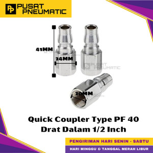 [EZM.9500192] PF 40 Air Quick Release Joint Coupling Coupler Male Connector Compressor Drat Female 1/2" Inch Type PF40