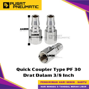 [EZM.9500196] PF 30 Air Quick Release Joint Coupling Coupler Male Connector Compressor Drat Female 3/8" Inch Type PF30