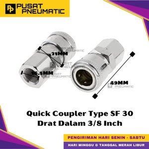 [EZM.9500199] SF 30 Air Quick Release Joint Coupling Coupler Female Connector Compressor Drat Female 3/8" Inch Type SF30