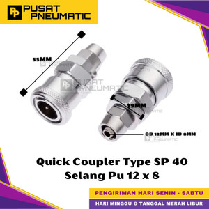 [EZM.9500201] SP 40 Air Quick Release Joint Coupling Coupler Female Connector Air Hose PU OD 12mm x 8mm Type SP40