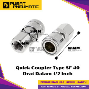 [EZM.9500202] SF 40 Air Quick Release Joint Coupling Coupler Female Connector Compressor Drat Female 1/2" Inch Type SF40
