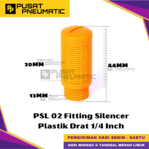 [EZM.9500223] PSL 02 Male Thread Fitting Silencer Plastic Quick Exhaust Muffler Fitting Pneumatic Peredam Plastik Type PSL Size 1/4" Inch