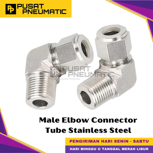 [EZM.9500467] 6MM x 1/8 Male Elbow Connector Tube OD 6 MM x 1/8 NPT Stainless Steel