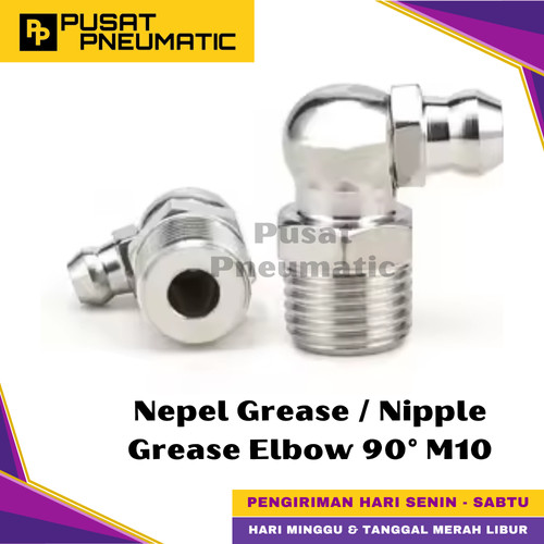 [EZM.9500615] M10 Nepple Gress Nipple Grease Elbow 90 Derajat Nepel Gris Knee 90° Drat 10 MM