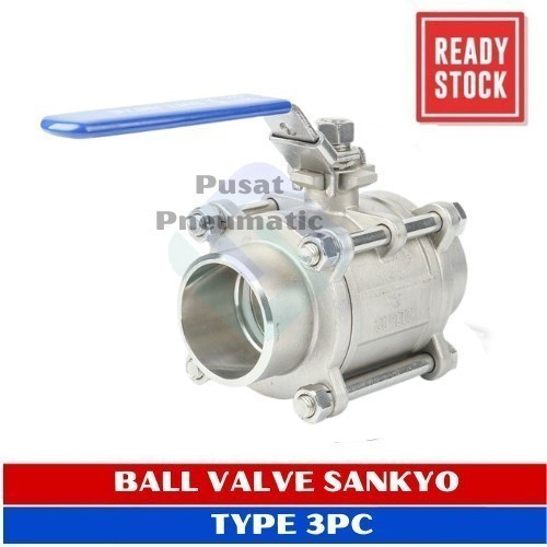 [EZM.9500642] 4" STOP KRAN BALL VALVE STAINLESS SANKYO 3PC BODY TYPE BUTT WELD