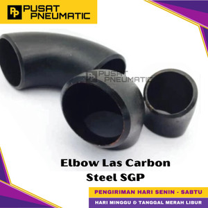 [EZM.9500689] 1 1/2" Elbow Las Carbon Steel Body Seamless 90 Derajat Knee Las Besi SGP Type Long Radius Size 1 1/2 Inch