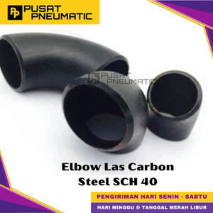 [EZM.9500690] 1" Elbow Las Carbon Steel Body Seamless 90 Derajat Knee Las Besi SCH 40 Type Long Radius Size 1 Inch
