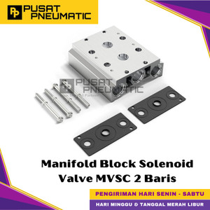 [EZM.9500722] 220M-5M2-G / 220M-5B2-G Pneumatic Base Plate Manifold Block Set 2 Baris Body 200 For Solenoid Valve Mindman 5/2 Type MVSC-220