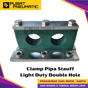 [EZM.9500865] 28MM Clamp Stauff Pipe Tubing Hydraulic Klem Pipa Hidrolik Heavy Duty Double Hole Size 28 MM