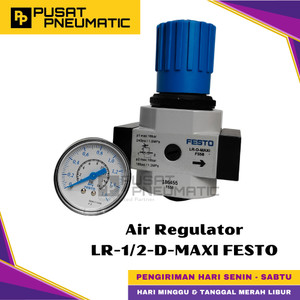 [EZM.9500944] LR-1/2-D-MAXI Pneumatic Air Pressure Regulator Festo Pengatur Tekanan Angin Drat 1/2 Inch 16 Bar