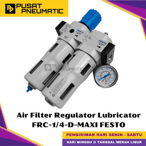 [EZM.9500946] FRC-1/2-D-MAXI Pneumatic Air Filter Pressure Regulator Lubricator Festo Pengatur Tekanan Dan Filter Angin Lubricator Drat 1/2 Inch 16 Bar