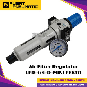 [EZM.9500949] LFR-1/4-D-MINI Pneumatic Air Filter Pressure Regulator Festo Pengatur Tekanan Dan Filter Angin Drat 1/4 Inch 16 Bar