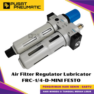 [EZM.9500950] FRC-1/4-D-MINI Pneumatic Air Filter Pressure Regulator Lubricator Festo Pengatur Tekanan Dan Filter Angin Lubricator Drat 1/4 Inch 16 Bar