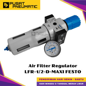[EZM.9500951] LFR-1/2-D-MAXI Pneumatic Air Filter Pressure Regulator Festo Pengatur Tekanan Dan Filter Angin Drat 1/2 Inch 16 Bar
