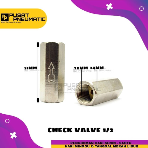 [EZM.9503072] Check valve / one way valve / no return valve 1/2"