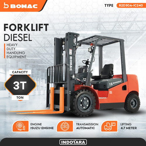 [EZM.1010023] Bomac Forklift Automatic Diesel 3T R2D30A-IC240 Isuzu Engine