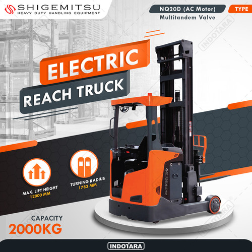 [EZM.1010031] Shigemitsu Warehouse Equipment Electric Reach Truck 2 Ton - 12 Meter - AC NQ20D