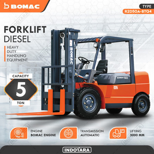 [EZM.1010036] Bomac Forklift Automatic Diesel 5T R2D50A-BTQ4 Bomac Engine With Solid Tyre
