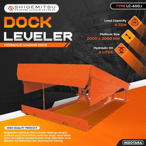 [EZM.1010038] SHIGEMITSU Heavy Duty Hydraulic Dock Leveler LC-600J 2000x2000 mm - 6 Ton