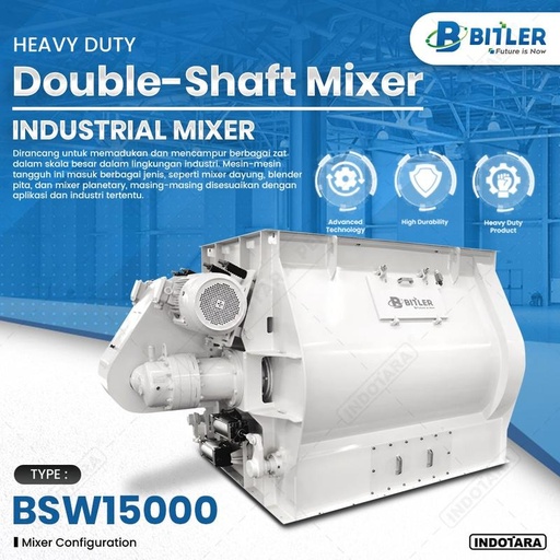 [EZM.1010045] Mixer Industrial / Mixer Beton Planetary / Double-Shaft Mixer Bitler BSW15000