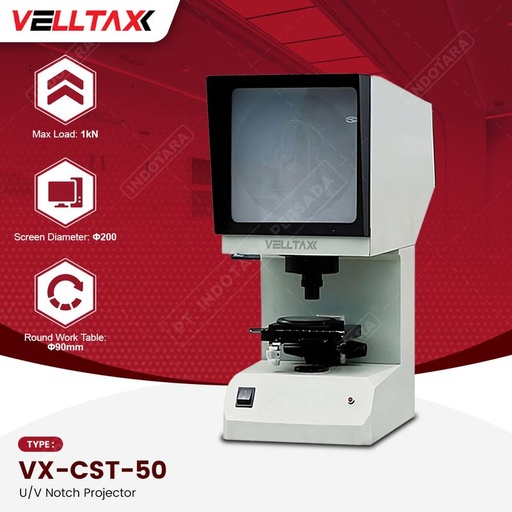 [EZM.1010083] Charpy Impact Specimen U/V Notch Measuring Profile Projector Velltax X-CST-50