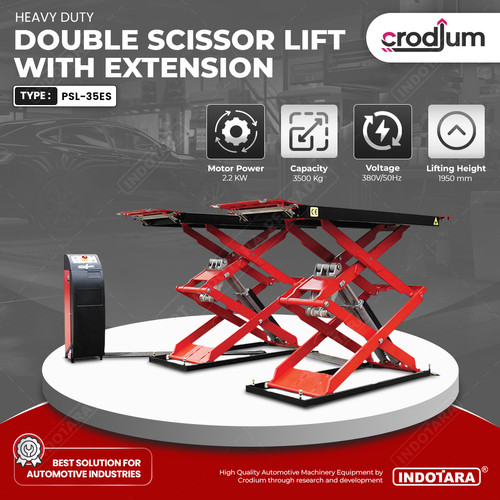 [EZM.1010093] 3,5T Double Scissor Lift / Crodium Heavy Duty Double Scissor Lift PSL-35ES 3500Kg with Extension