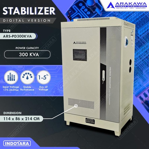 [EZM.1010095] 300KVA Stabilizer / Arakawa Stabilizer Servo Type Digital Version ARS-PD300KVA (300KVA)