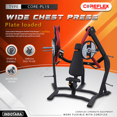 [EZM.1010123] Wide Chest Press Latihan Dada Fitness Gym Coreflex CORE-PL15