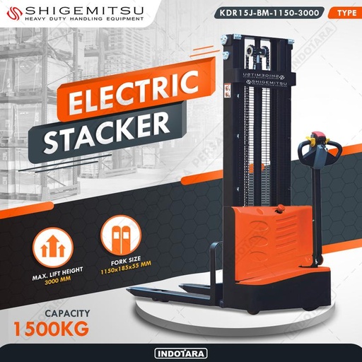 [EZM.1010133] Electric Stacker KDR15J-BM-1150-3000 1.5 Ton - Shigemitsu