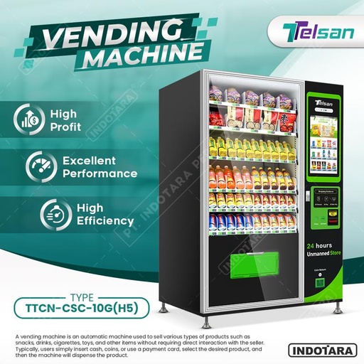 [EZM.1010159] Telsan Vending Machine Mesin Penjual Otomatis TTCN-CSC-10G(H5)