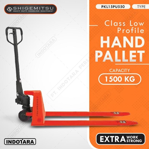 [EZM.1010165] Shigemitsu Low Profile Hand Pallet 1.5 Ton PKL15PU550